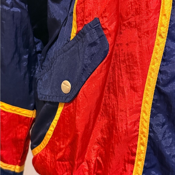 Vintage Retro Athletic Works Navy and Red Track Windbreaker Jacket - Picture 4 of 7